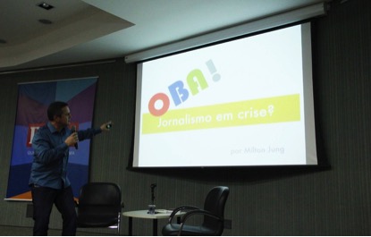 Mílton Jung é convidado especial para Aula Magna de Jornalismo na ESPM-SP e fala sobre a crise do jornalismo. Foto: Fernando Turri