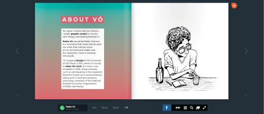 Pedro Vó utilizou sua criatividade para montar seu E-book Imagem: Reprodução da Internet