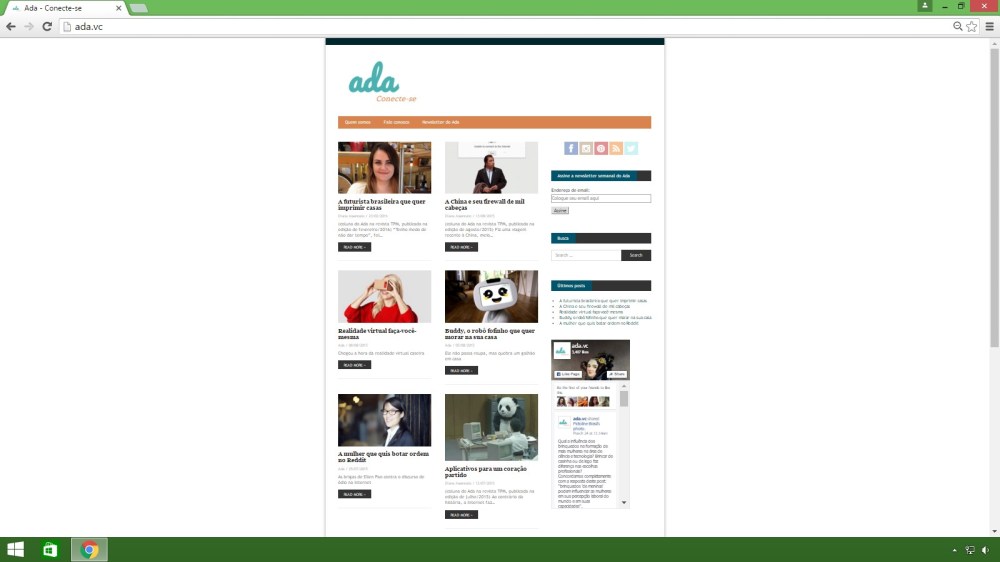 Imagem do site Ada.vc